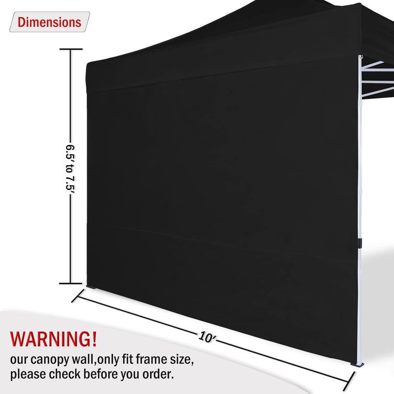 COOSHADE Instant Canopy SunWall 10x10 Canopy SideWall for Pop up Canopy Tent, 1 Pack Sidewall Only, Black - Image 4